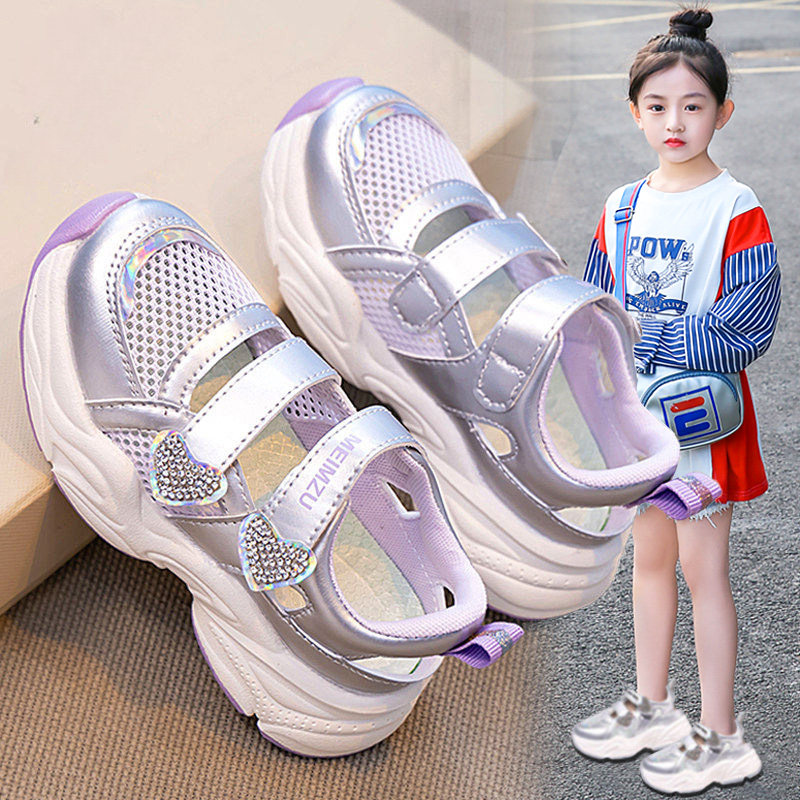 官网C&K女童鞋公主凉鞋2026新款夏季软底镂空儿童运动单网鞋女孩