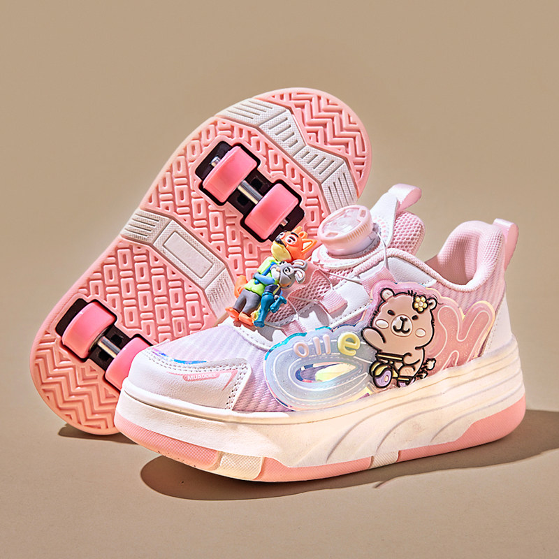 官网C&K暴走鞋女童春季2026新款儿童带轮子运动溜冰鞋女孩轮滑鞋