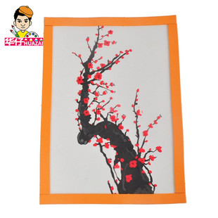 新年春节元 宵手工diy寒冬腊梅创意图画儿童宝宝画彩泥桃花画蛇年