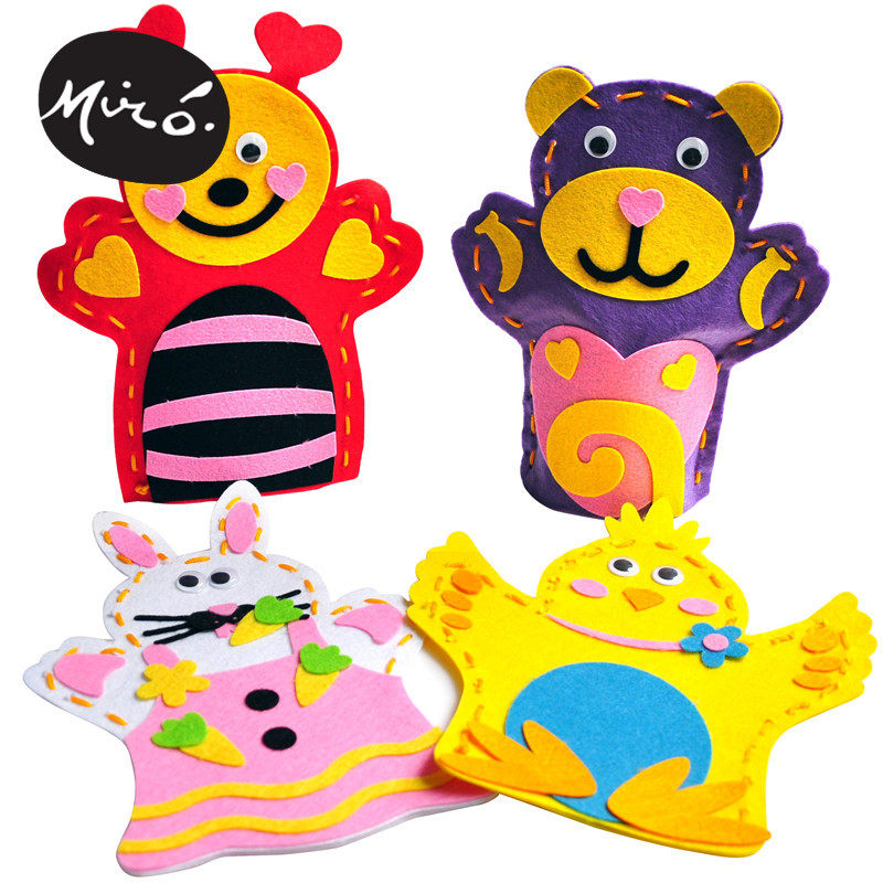 复活节不织布创意手偶蜜蜂儿童diy手工免剪精品幼儿园制作材料包