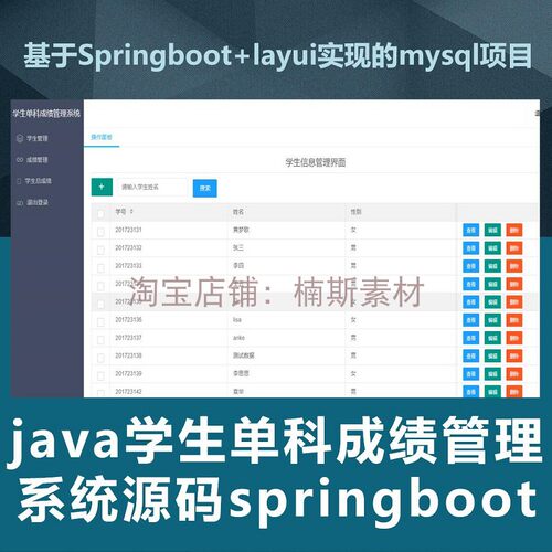 springboot学生成绩管理系统layui后台模板javaweb项目