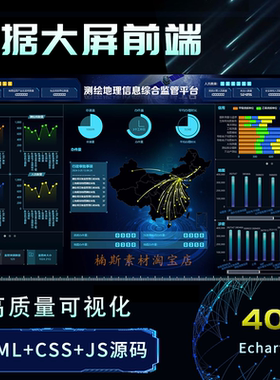 数据可视化模板数据大屏html可视化前端echarts图表静态网页模板