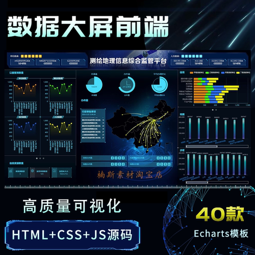 数据可视化模板数据大屏html可视化前端echarts图表静态网页模板