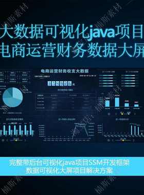 大数据可视化大屏带后台ssm项目源码电商大数据echarts可视化java