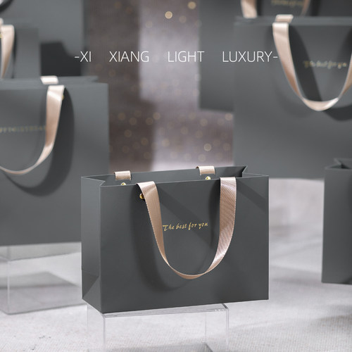 高级感灰色ins风礼物袋生日纸袋