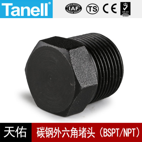 碳钢六角堵头tanellBSPT/NPT