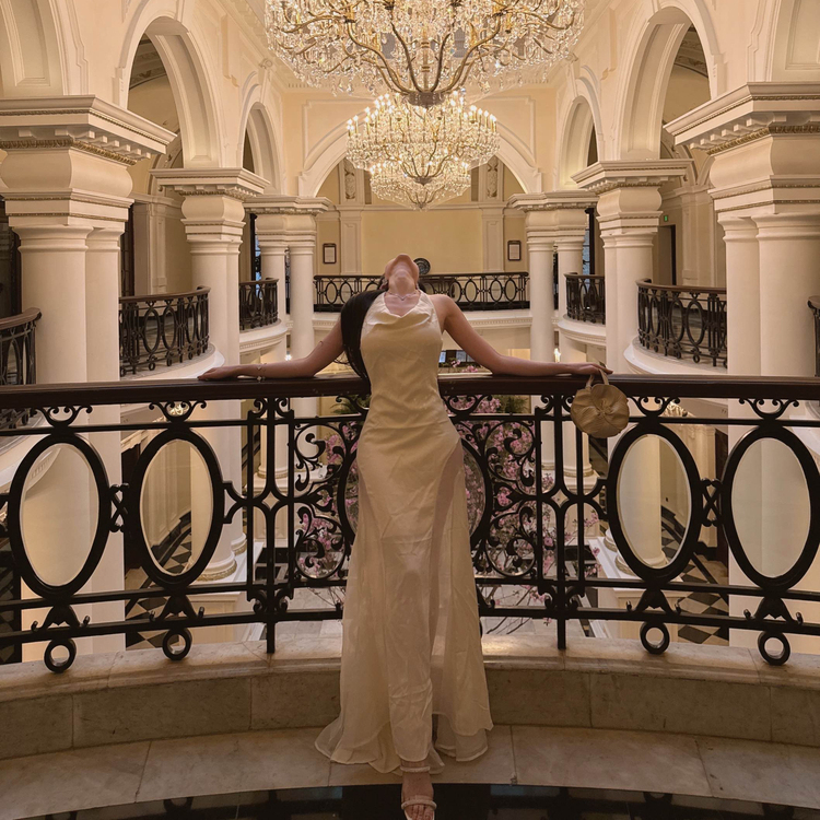 Nane南一自制款 Barbiedoll 氛围感露背长裙法式纯欲连衣裙女夏