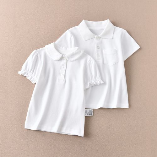 夏天白色短袖polo衣服