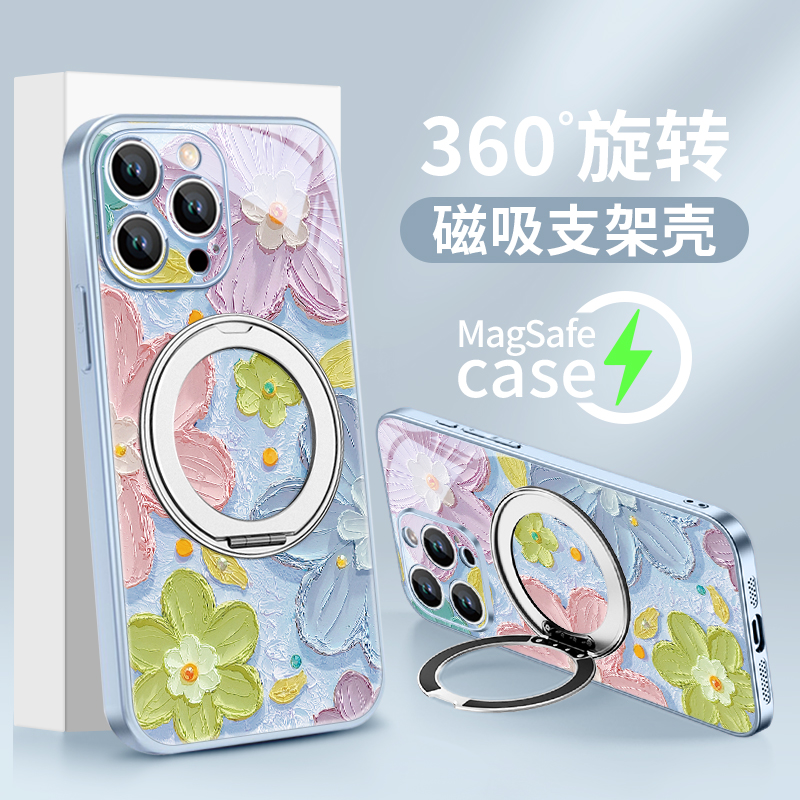 油画风适用苹果系列手机壳亚克力