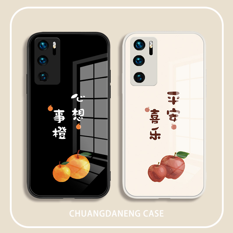 适用华为P50液态玻璃情侣硬壳