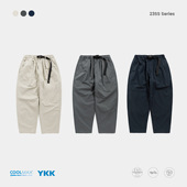 日系科技凉感COOLMAX透气排汗速干腰带多口袋休闲直筒长裤 男女潮