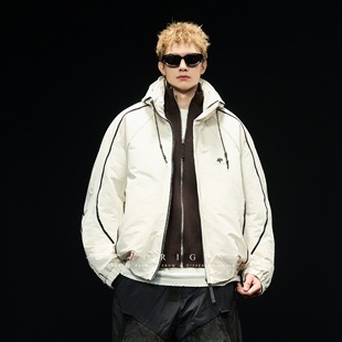 冬季羽绒服短款男女同款冬季美式高街白鸭绒羽绒宽松情侣外套潮牌