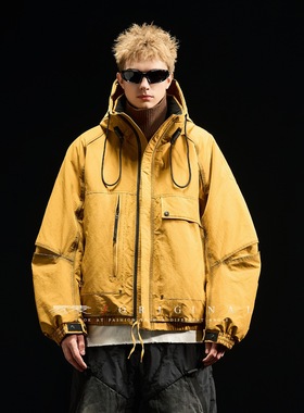 冬季羽绒服男女潮牌青少年加厚工装机能山系户外保暖外套宽松美式