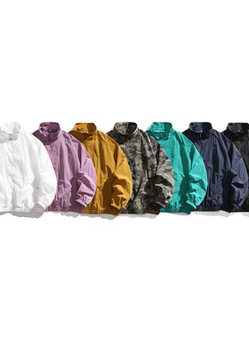 潮牌超宽松休闲防晒服情侣款防晒衣外套户外迷彩防晒衣长袖轻量化