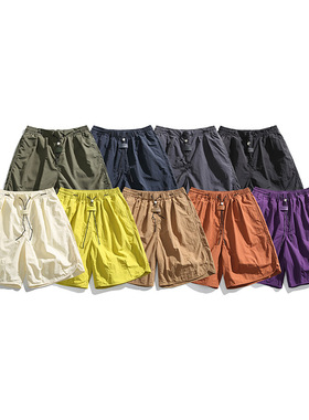 潮牌美式户外速干短裤4.5分热裤宽松尼龙速干休闲短款男女同款