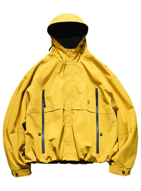 春季新品复古潮牌设计感美式宽松连帽拼接情侣夹克外套美式长袖