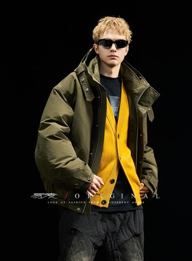 美式羽绒服男冬季潮牌宽松保暖加厚工装机能时尚冬装保暖外套宽松