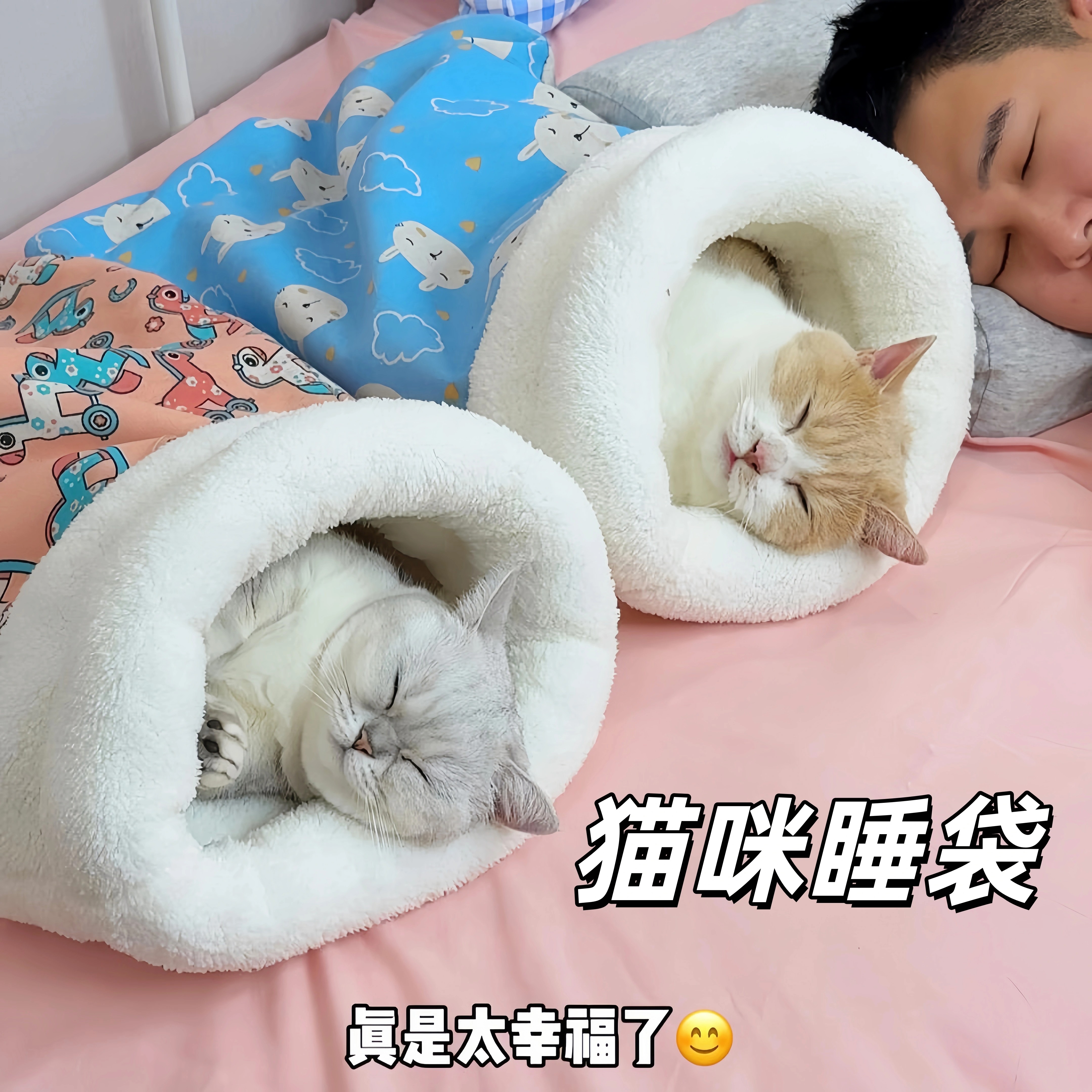 猫咪睡袋加绒半封闭冬季保暖幼猫
