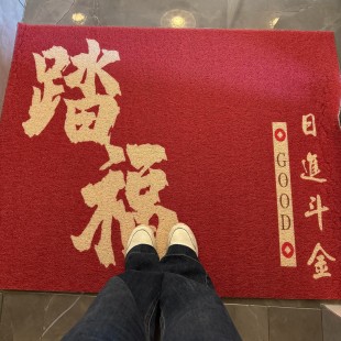 【踏福】入户门丝圈地垫乔迁家用喜庆脚垫出入平安防滑耐磨地毯