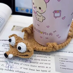 可爱松鼠杯垫手工钩织diy材料包冰河世纪周边创意解压送朋友礼物