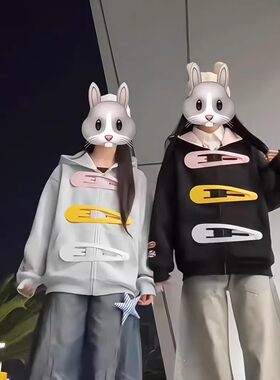 大夹子外套大发夹卫衣美式复古风