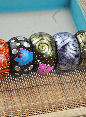 真喜东南亚女式芒果木手绘手镯