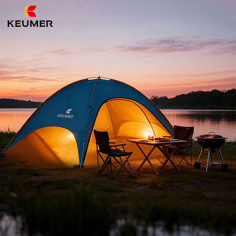 keumer户外帐篷3-5人防蚊虫公园野餐庭院休闲通风防晒纱网帐大号