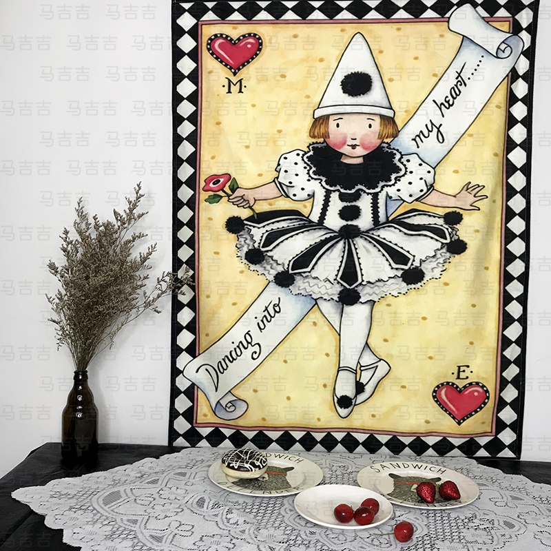 可爱娃娃定制ins女生趣味背景布