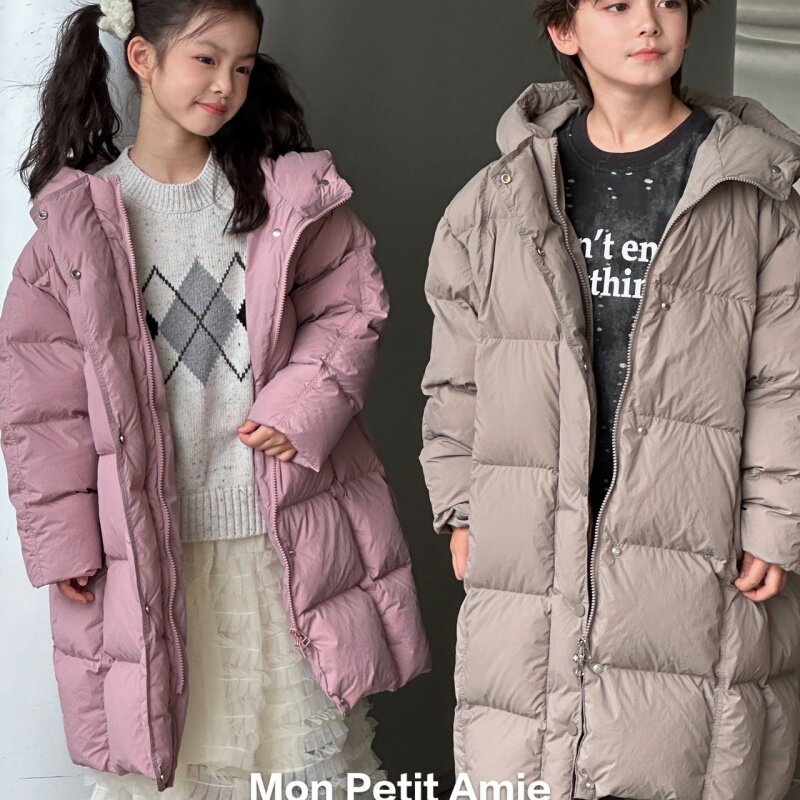 3099蒙贝蒂艾米男女中大童可亲子中长加厚泡芙羽绒服冬装棉服外套