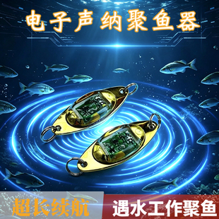 电子声纳聚鱼器大号铁片水下LED聚窝黑坑海钓高效聚鱼神器夜钓
