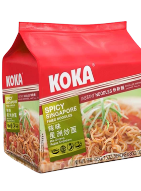 koka新加坡进口5连包辣味方便面