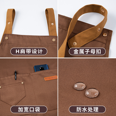 围裙定制工作服防水印图案logo印字网红奶茶店便利店围腰新款2021