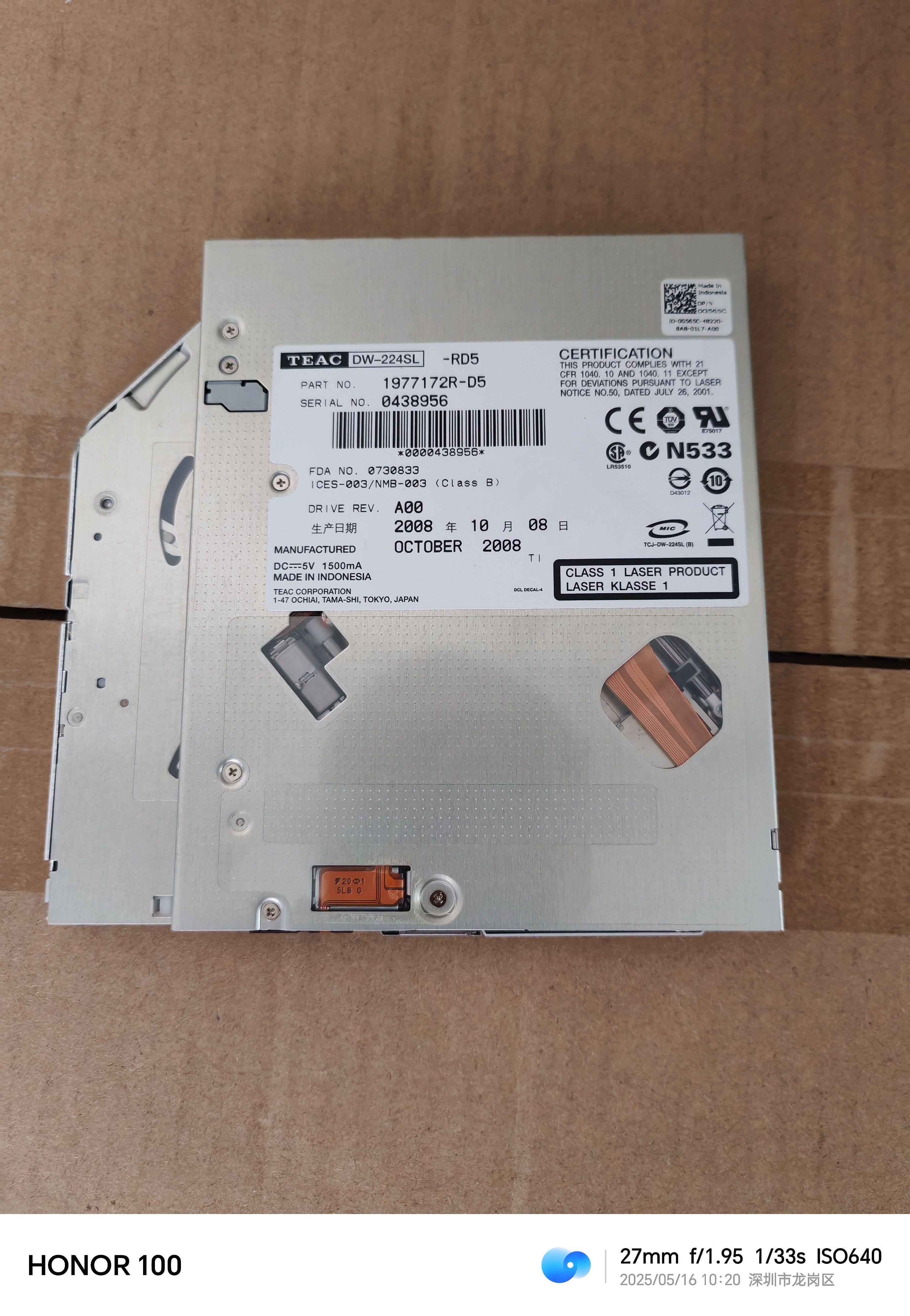原装TEAC DV-W28SL 笔记本吸入式光驱 CD机专用 IDE并口DVD刻录机