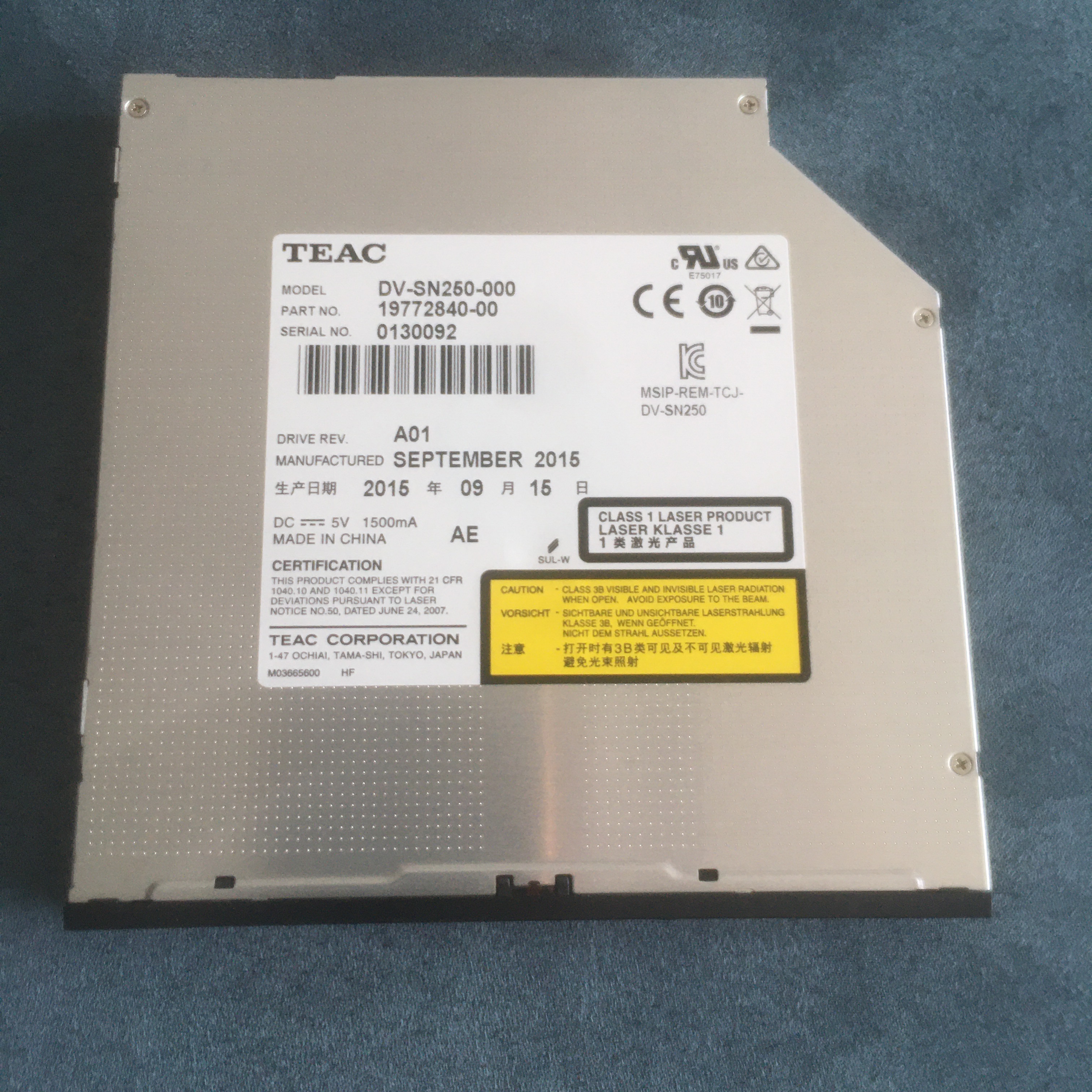 全新TEAC DV-SN250一体机笔记本通用SATA吸入式DVD光驱 12.7MM-封面