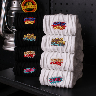 工装 潮流长袜子男女刺绣字母黑白色个性 堆堆袜无骨袜棉 美式 4双装