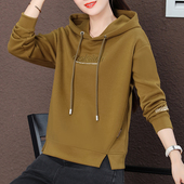 爆款 2026年新款 女连帽春秋加绒加厚外套妈妈带帽上衣 卫衣女款 春装