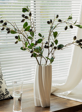 Na家花房仿真橄榄果枝花束室内客厅餐桌电视柜桌面摆件假绿色植物