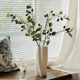 Na家花房仿真橄榄果枝花束室内客厅餐桌电视柜桌面摆件假绿色植物