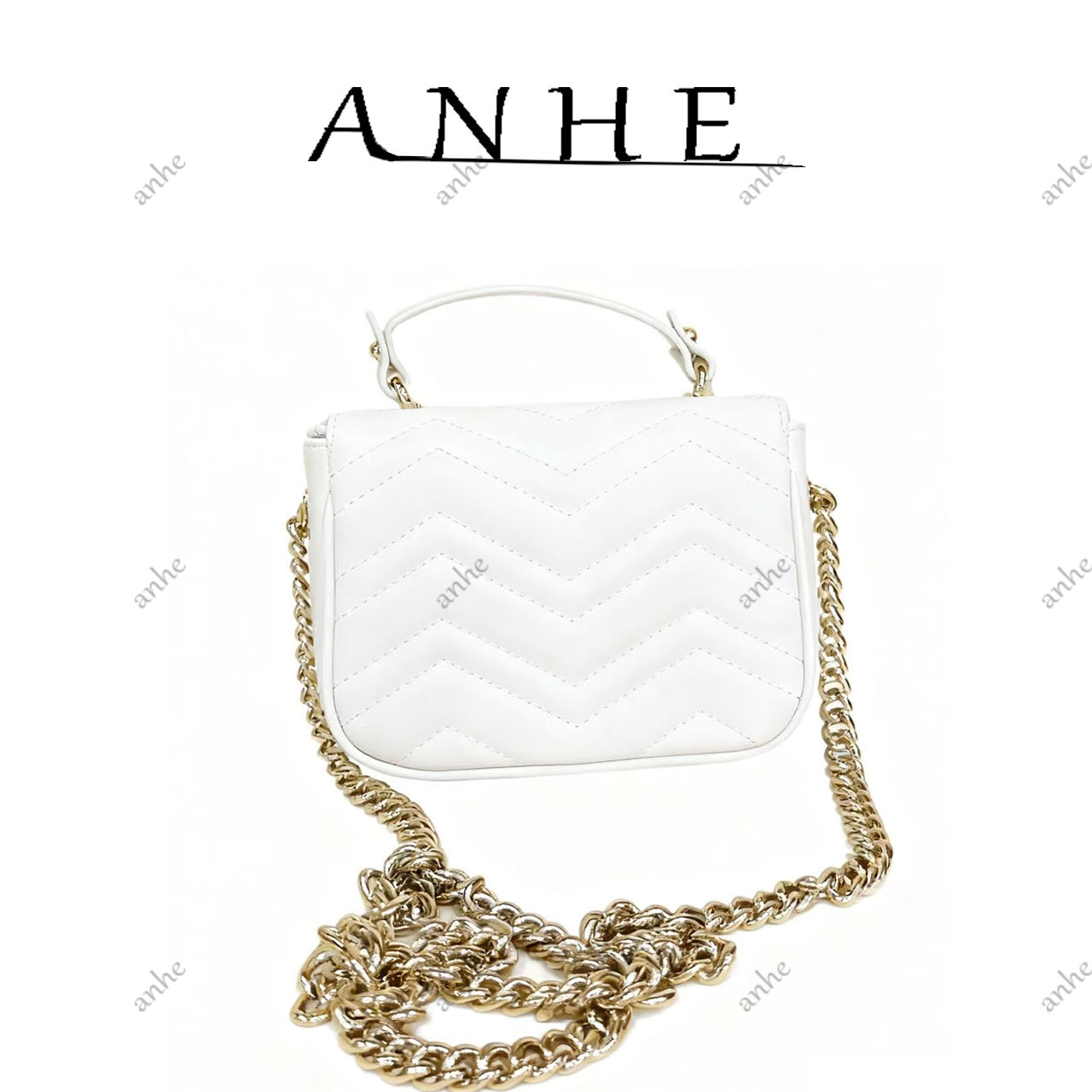 安合甄选-高定真皮包-16cm-7567-手提玛-白