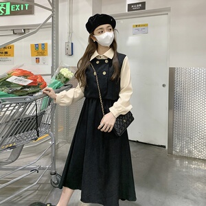 现货数据好设计感撞色假两件连衣裙185-8588-P125-K178,夏季灯芯裤子搭配图片