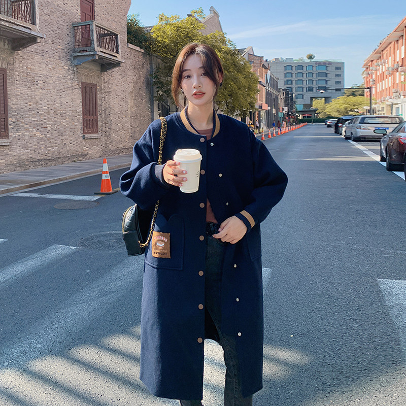 现货棒球服领毛呢大衣外套女185-9929-P185-K288,女装毛呢外套,浙宝185