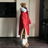 现货圣诞红新年红中长款红色过年羽绒服185-8828-P260-K398-50绒，女装羽绒服，浙宝185