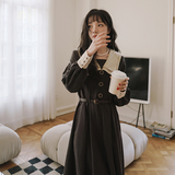 现货2022年秋装新款高腰通勤连衣裙317-MY8850-P115-K168，女装连衣裙，浙宝185
