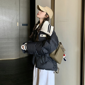 现货 90绒 针织拼接娃娃领小个子羽绒服185-9001-P290-K458图片