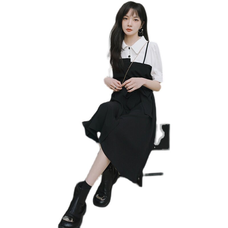 假两件拼接衬衫连衣裙女小众设计新年衣服春装2025年新款爆款裙子,女装连衣裙,浙宝185