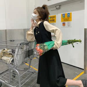 现货 数据好设计感撞色假两件连衣裙185-8588-P125-K178图片