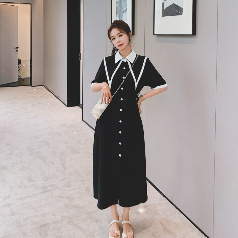 现货数据炒鸡好黑白拼不褪色连衣裙317-MY8888-P105-K158,女装连衣裙,浙宝185