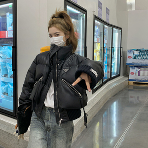 短款过膝加厚宽松2024年皮衣白鸭绒羽绒服901图片