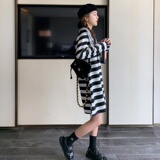 牛仔马甲连衣裙两件套秋季2025新款双层领小个子条纹套装裙两件套，女装连衣裙，浙宝185