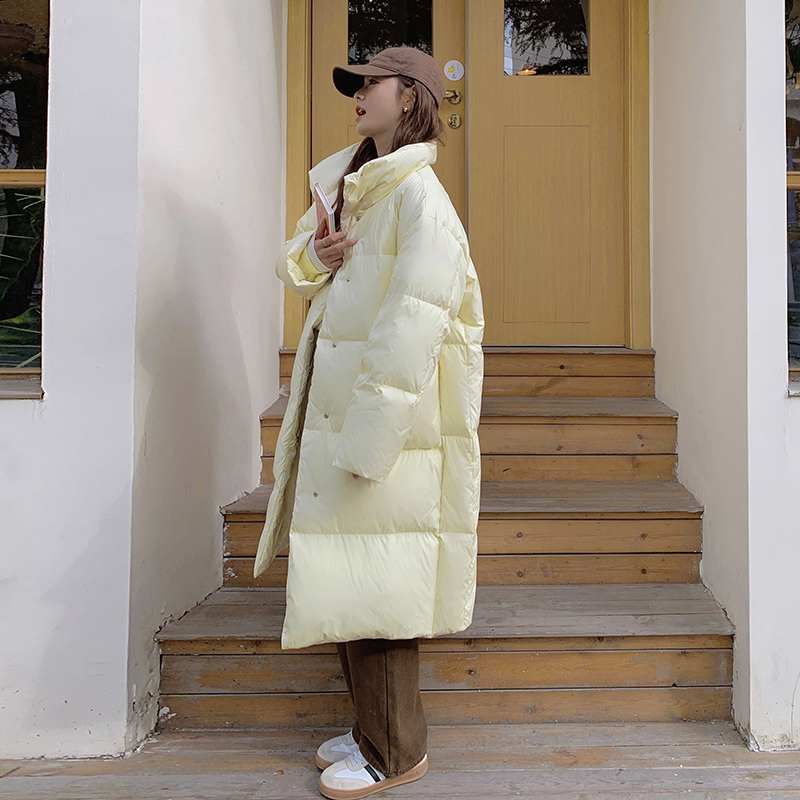 现货90绒奶黄色白鸭绒羽绒服185-9978-P330-K498-90绒，女装羽绒服，浙宝185